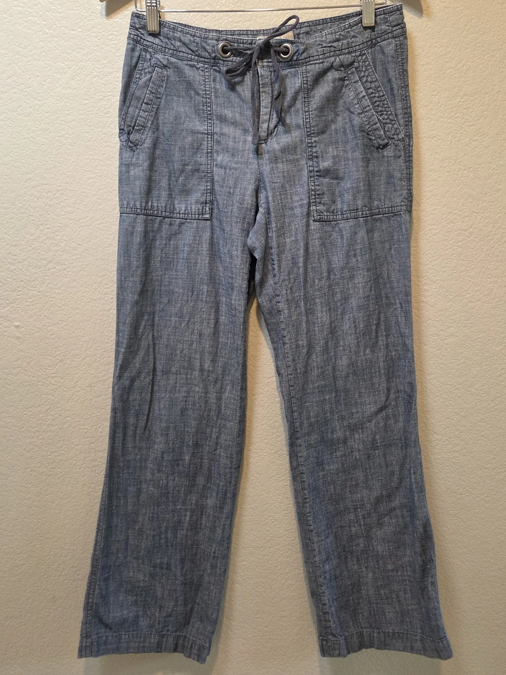 Banana Republic Cotton  Summer Pants Size 6 Blue Coastal Resort Casual
